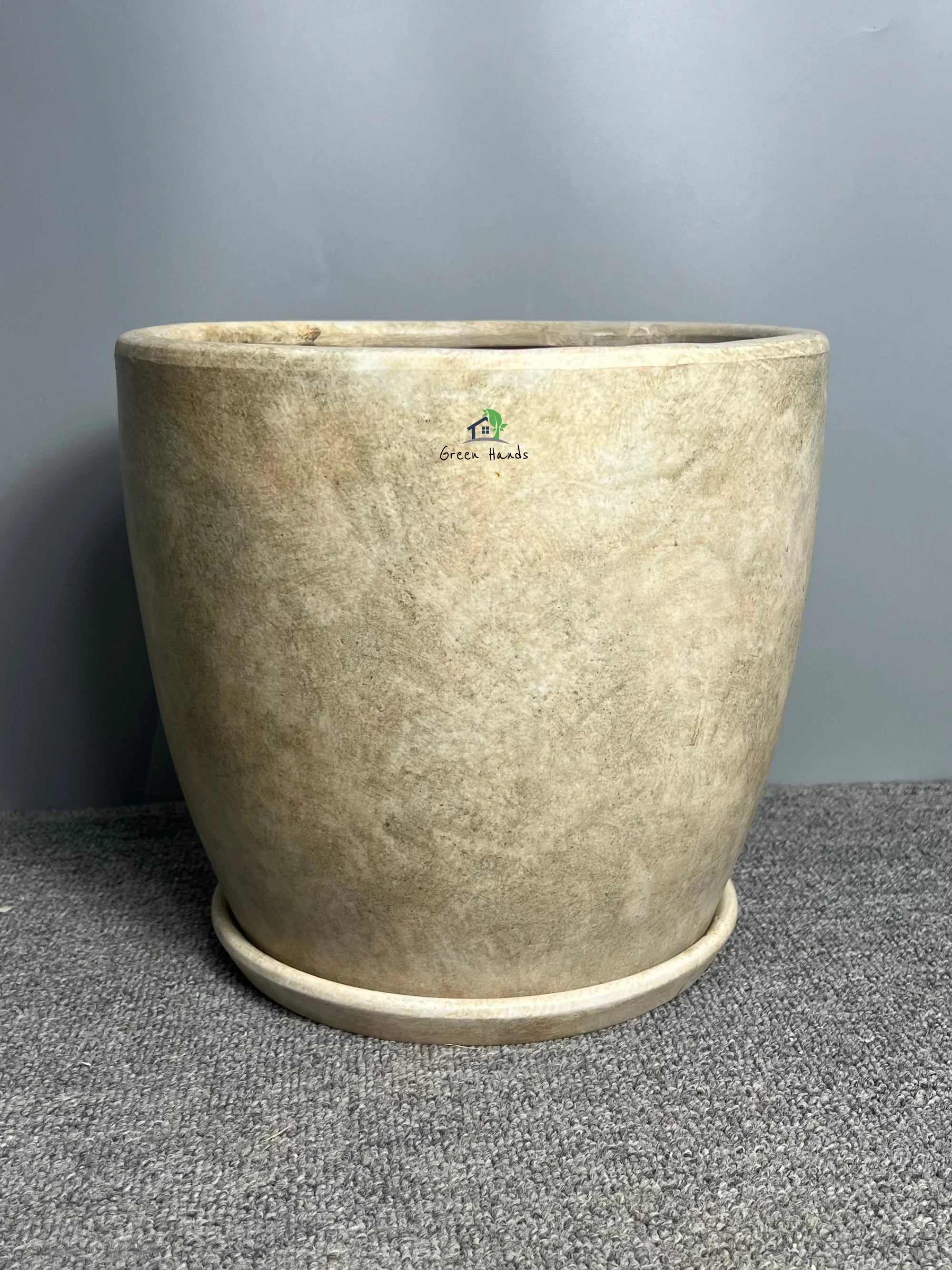 Premium-Egyptian-Marble-Beige-Short-Ceramic-Pot-L