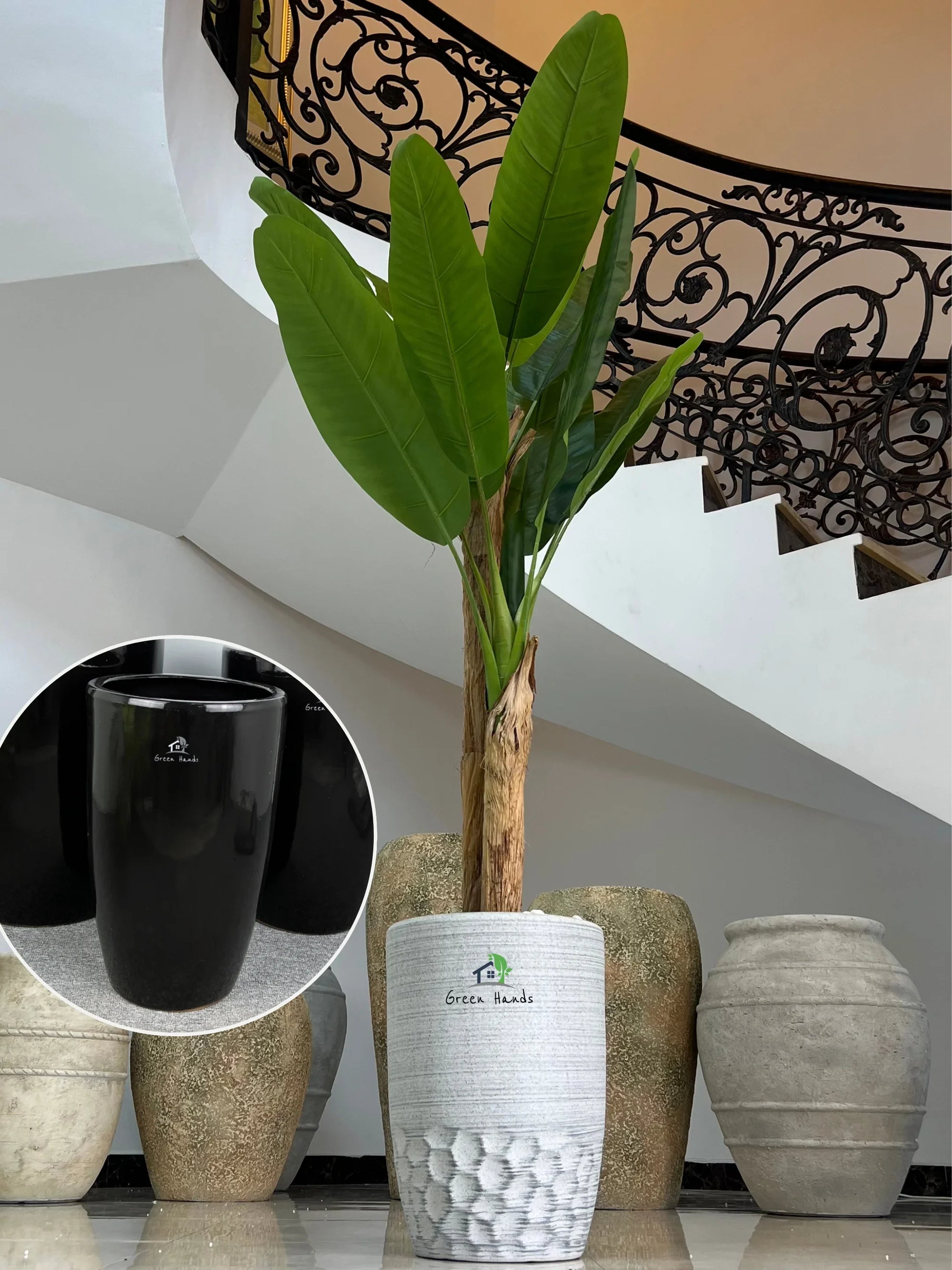 Artificial-Banana-Tree-190-cm-in-Black-Ceramic-Pot