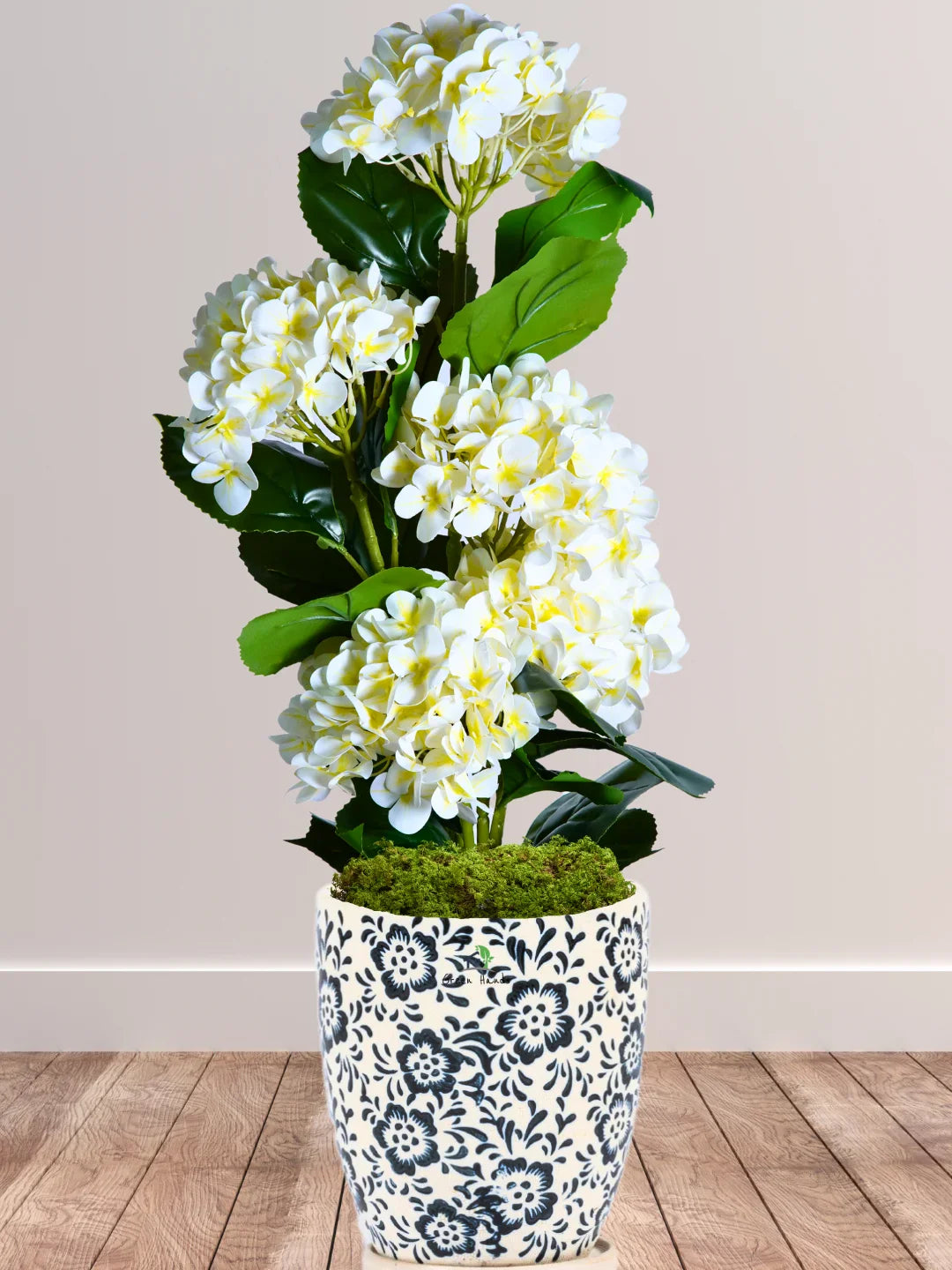 Artificial-White-5-Bunches-Hydrangea-Arrangement-in-Imari-Blue-Floral-Ceramic-Pot