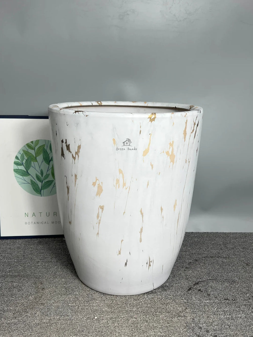 Premium Marble Gold Ceramic Pot | Tall Elegance | Luxury Décor UAE