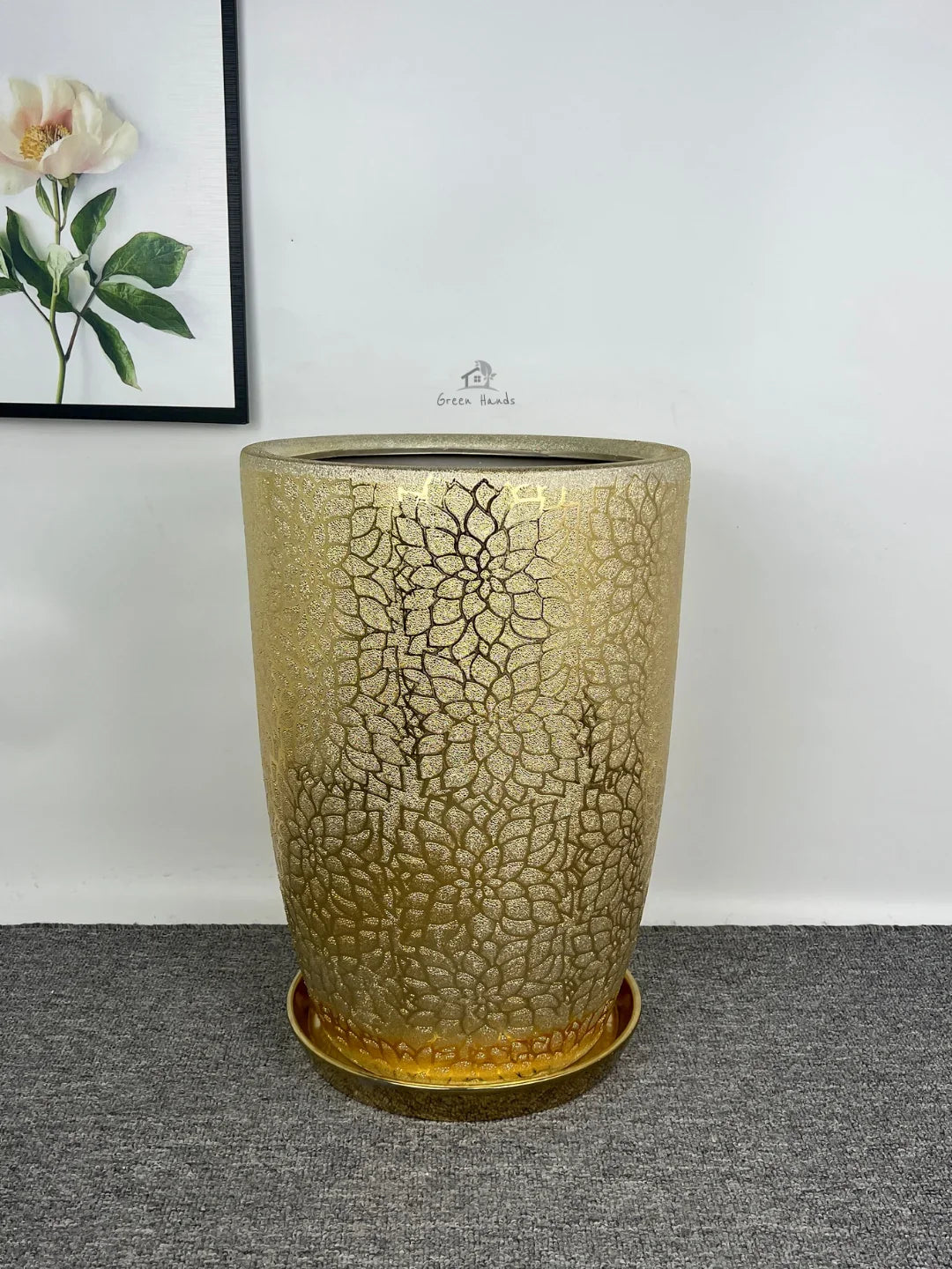 Golden Ceramic Planter | VIP Design | Luxury UAE Homes