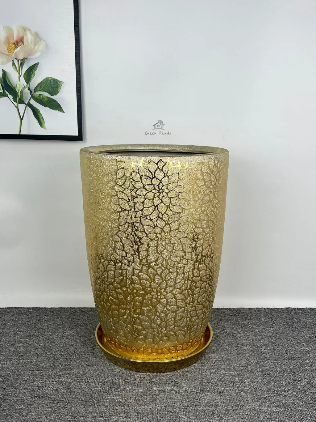 Golden Ceramic Planter | VIP Design | Luxury UAE Homes