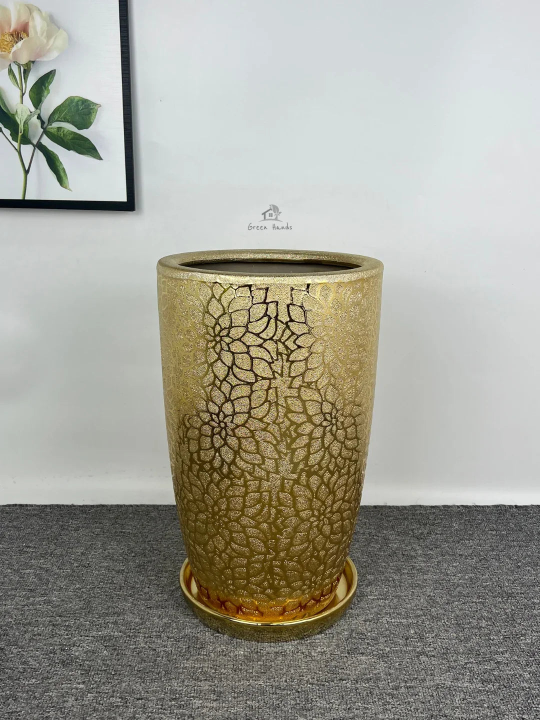 Golden Ceramic Planter | VIP Design | Luxury UAE Homes