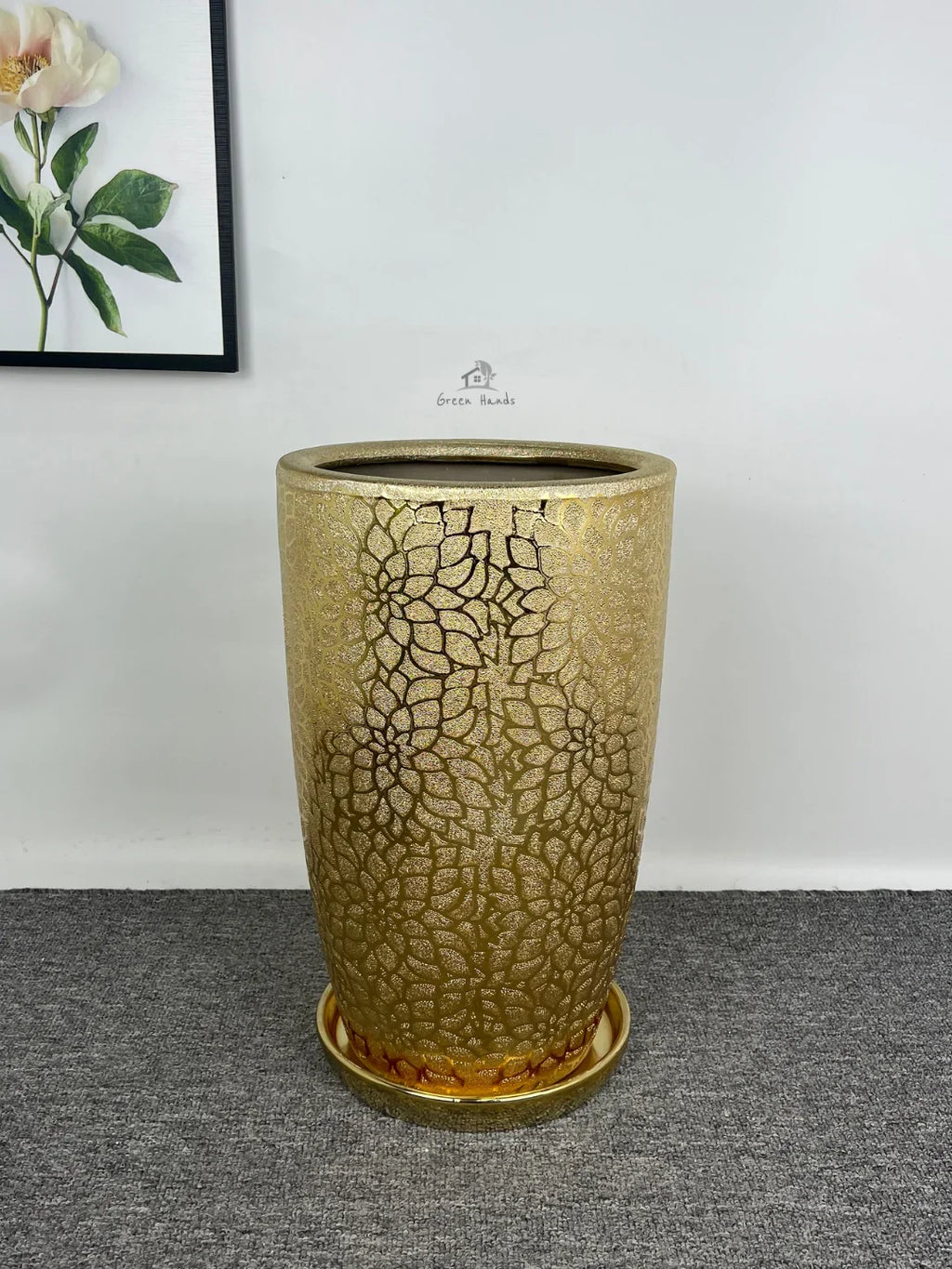 Golden Ceramic Planter | VIP Design | Luxury UAE Homes