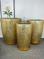 Golden Ceramic Planter | VIP Design | Luxury UAE Homes