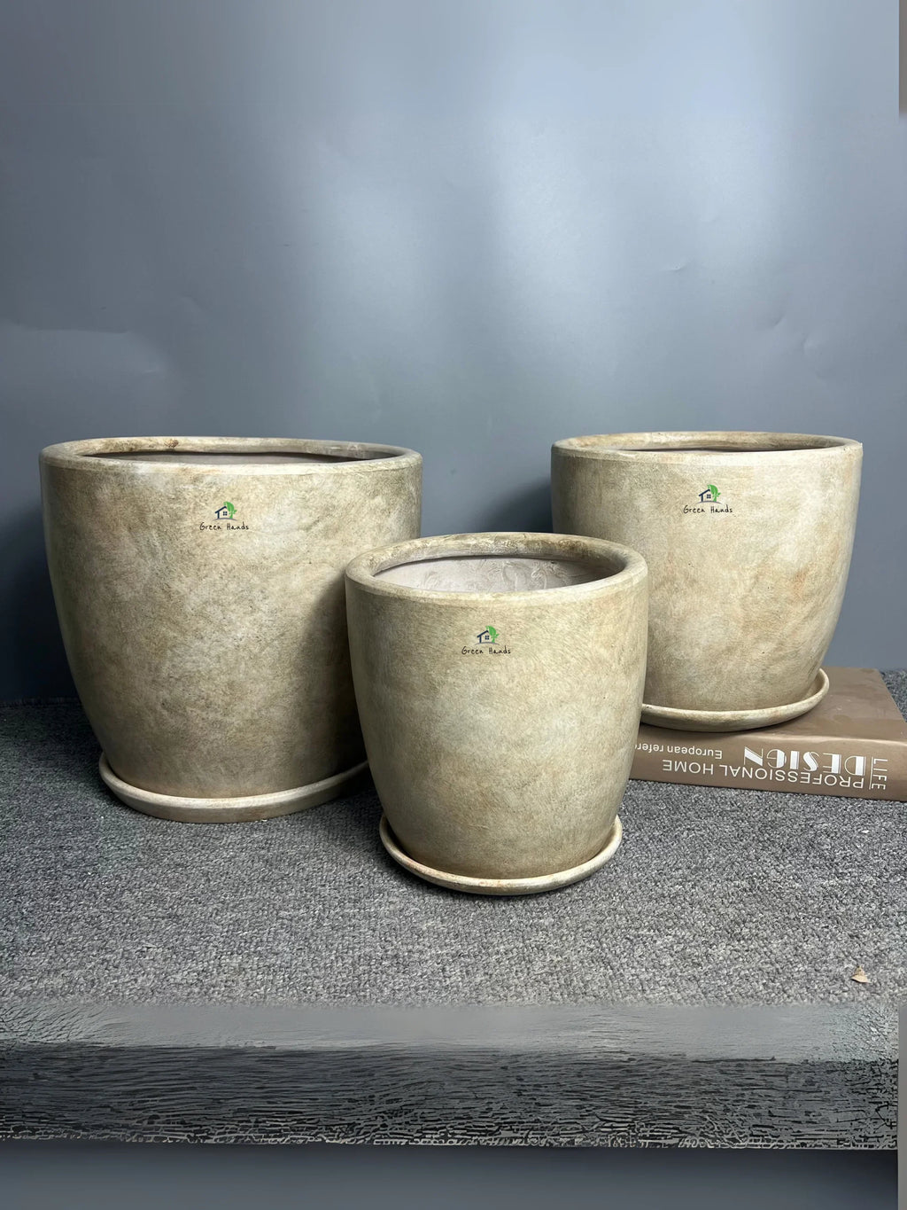 Premium-Egyptian-Marble-Beige-Short-Ceramic-Pot-set