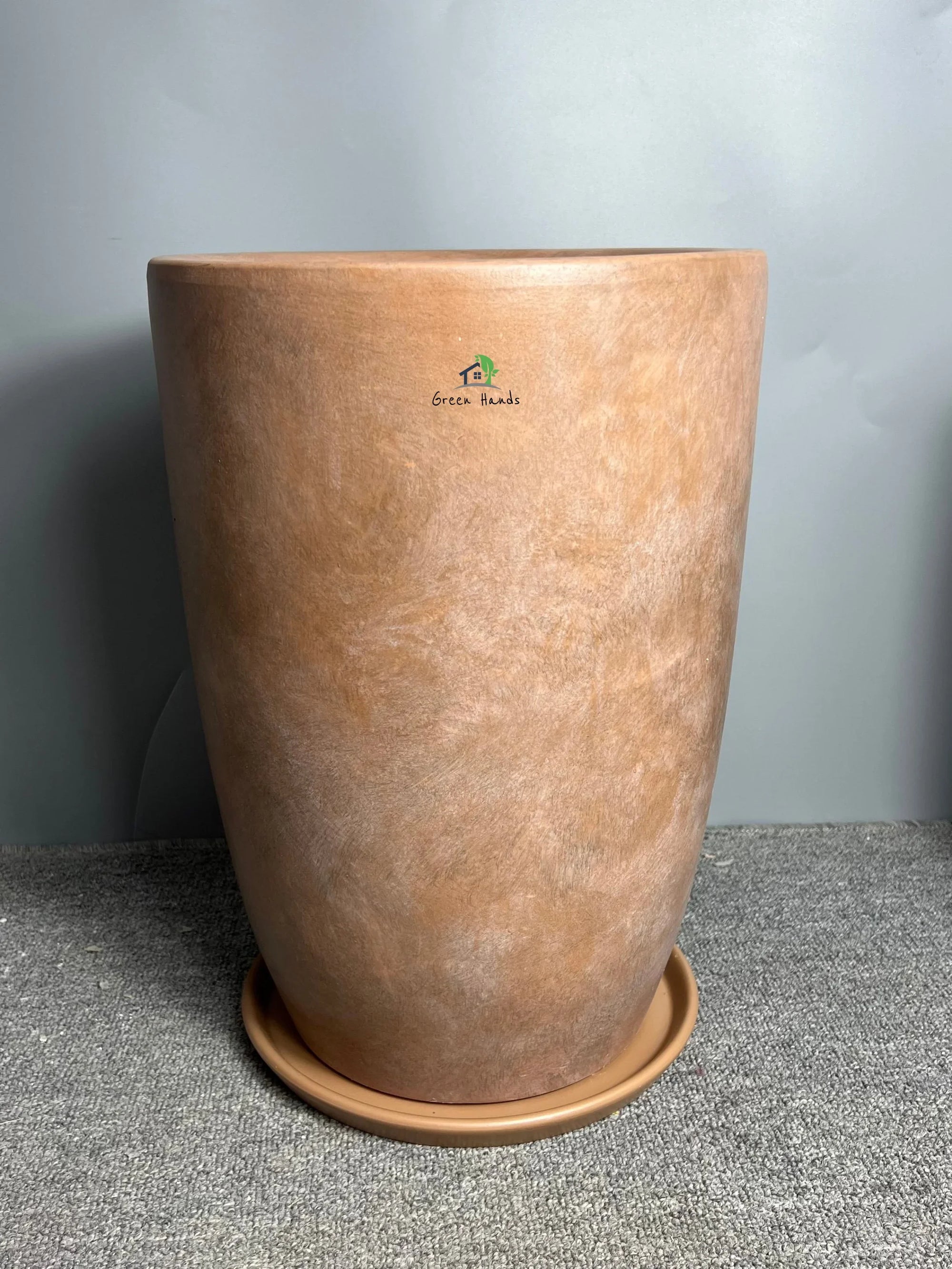Premium-Egyptian-Marble-Earthy-Brown-Ceramic-Pot-Large