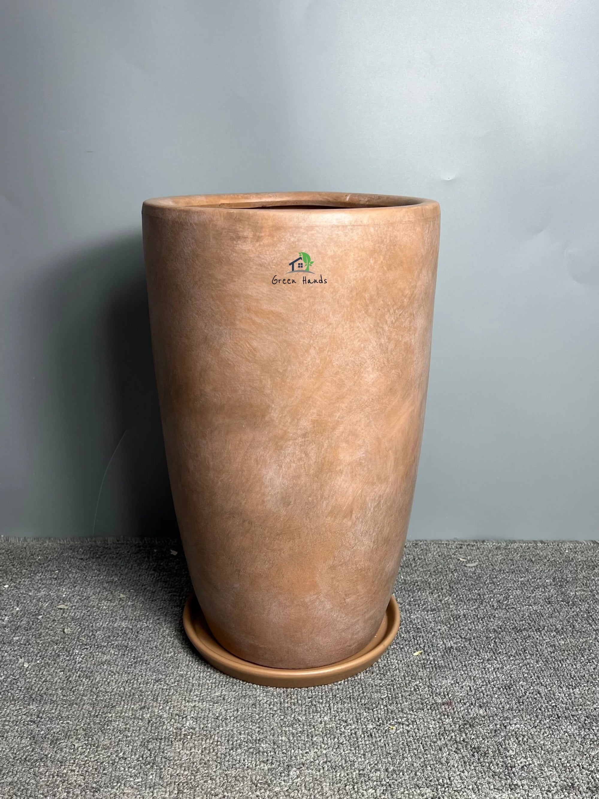 Premium-Egyptian-Marble-Earthy-Brown-Ceramic-Pot-M