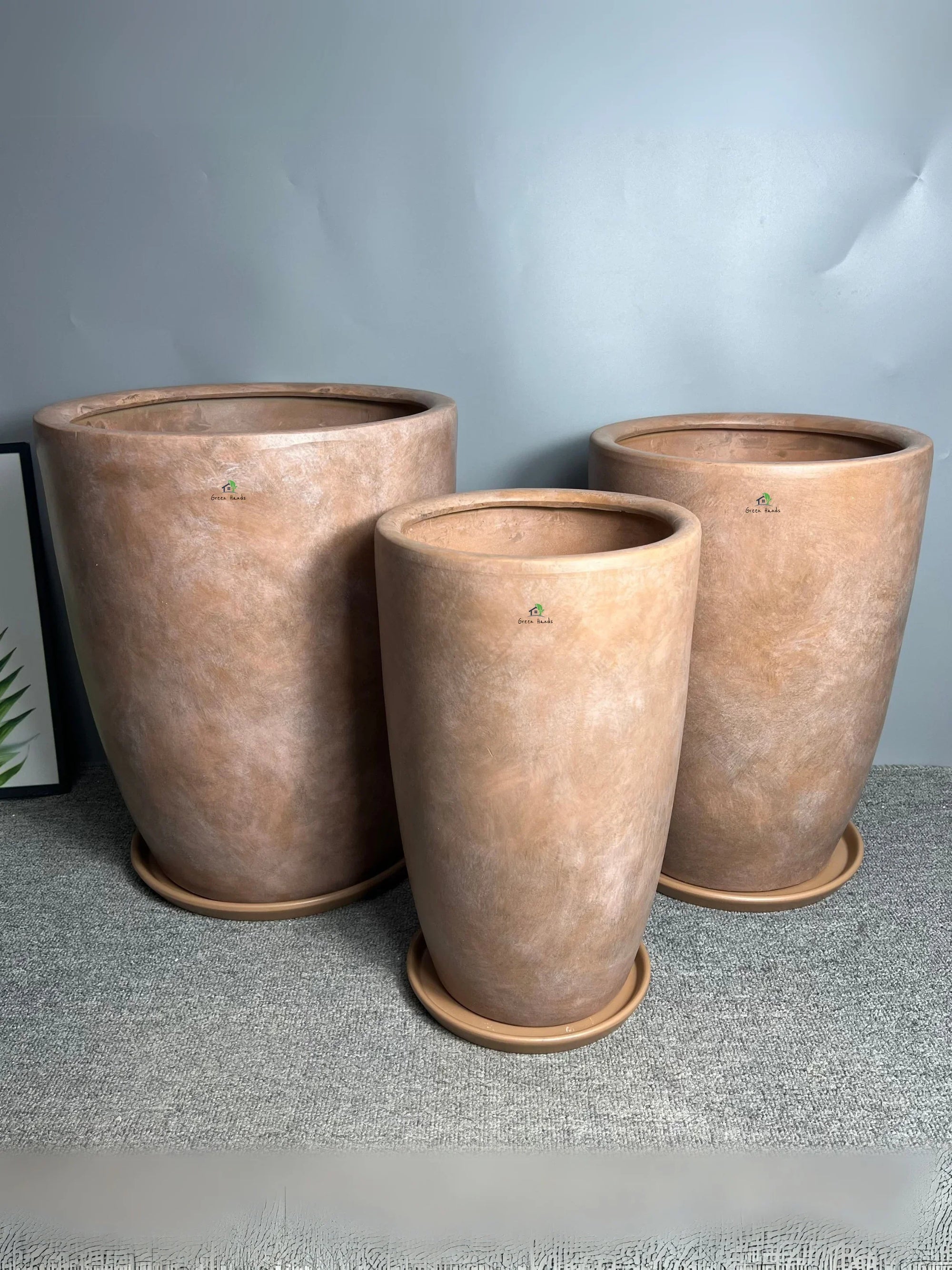 Premium-Egyptian-Marble-Earthy-Brown-Ceramic-Pot-set