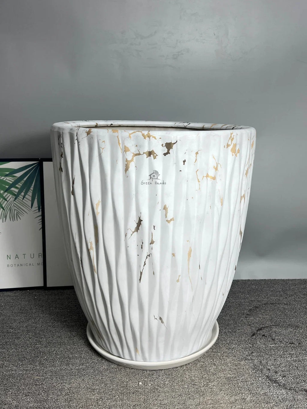 Premium Extra Large Marble Ceramic Pots Marble Gold XL