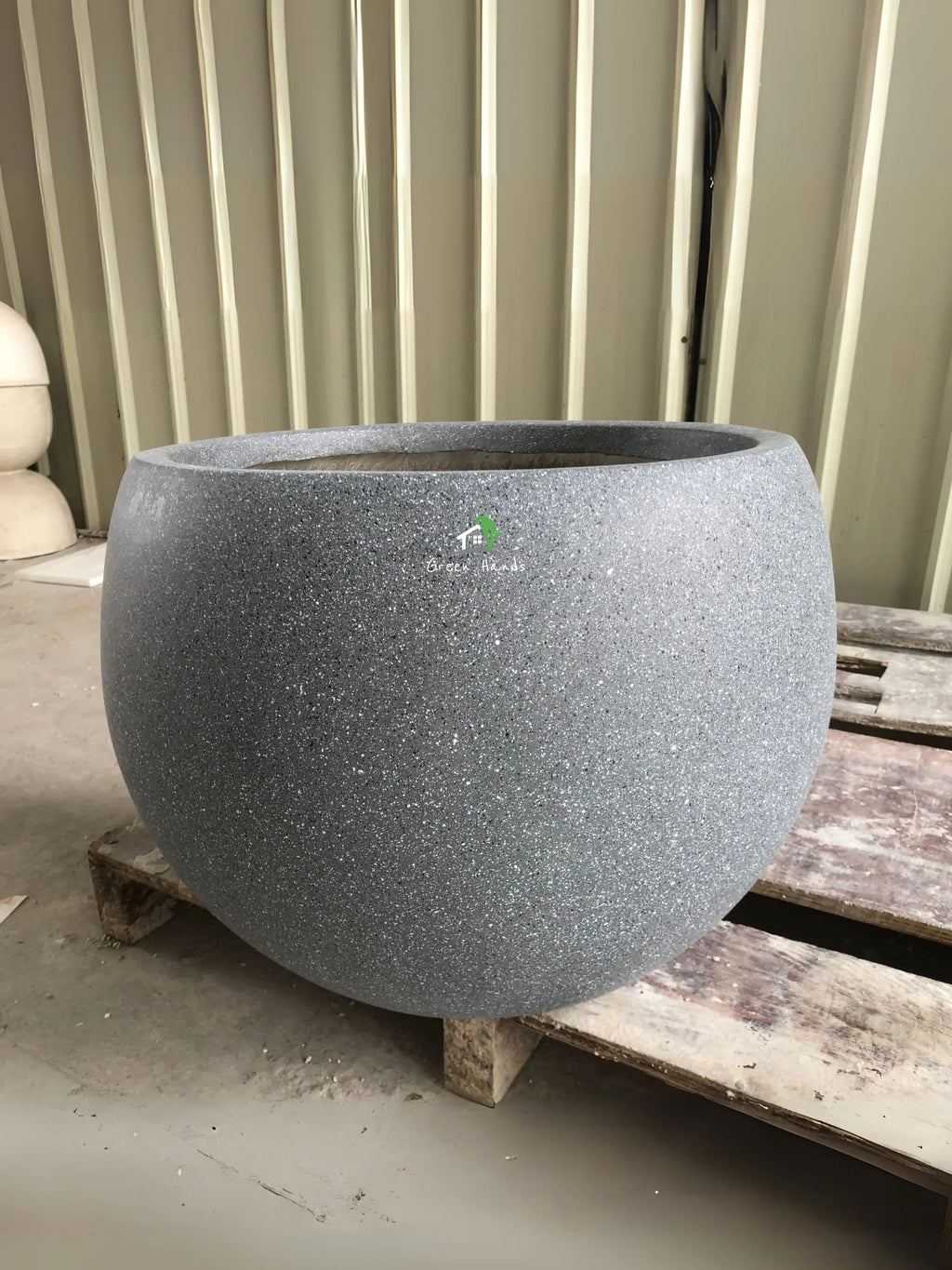 Stellar-Globe-Planters-Stone-Grey-M